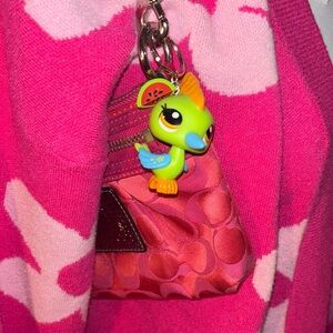 Littlest Pet Shop Keychain – Colorful Bird with Watermelon Charm